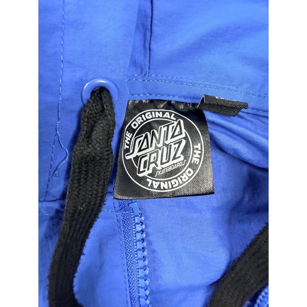 Santa Cruz Skateboards Anorak Windbreaker Jacket Mens‎ Small Blue Black Orange